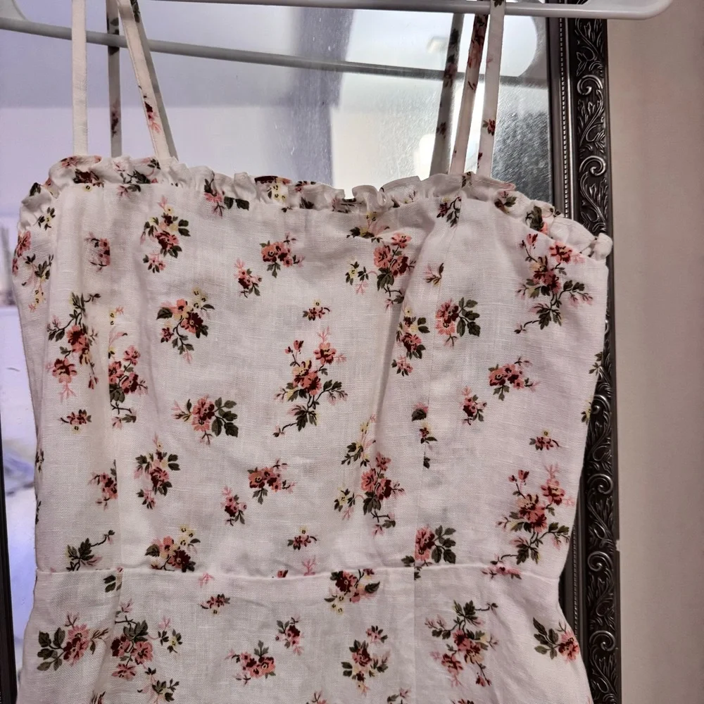 Reformation White Floral Linen Dress - Picture 4 of 5